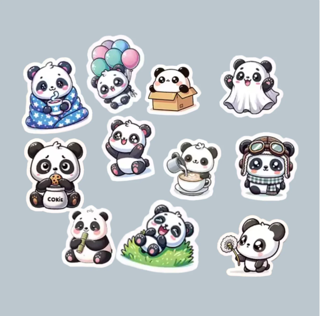 Set de stickers "Pookie" el panda edicion limitada